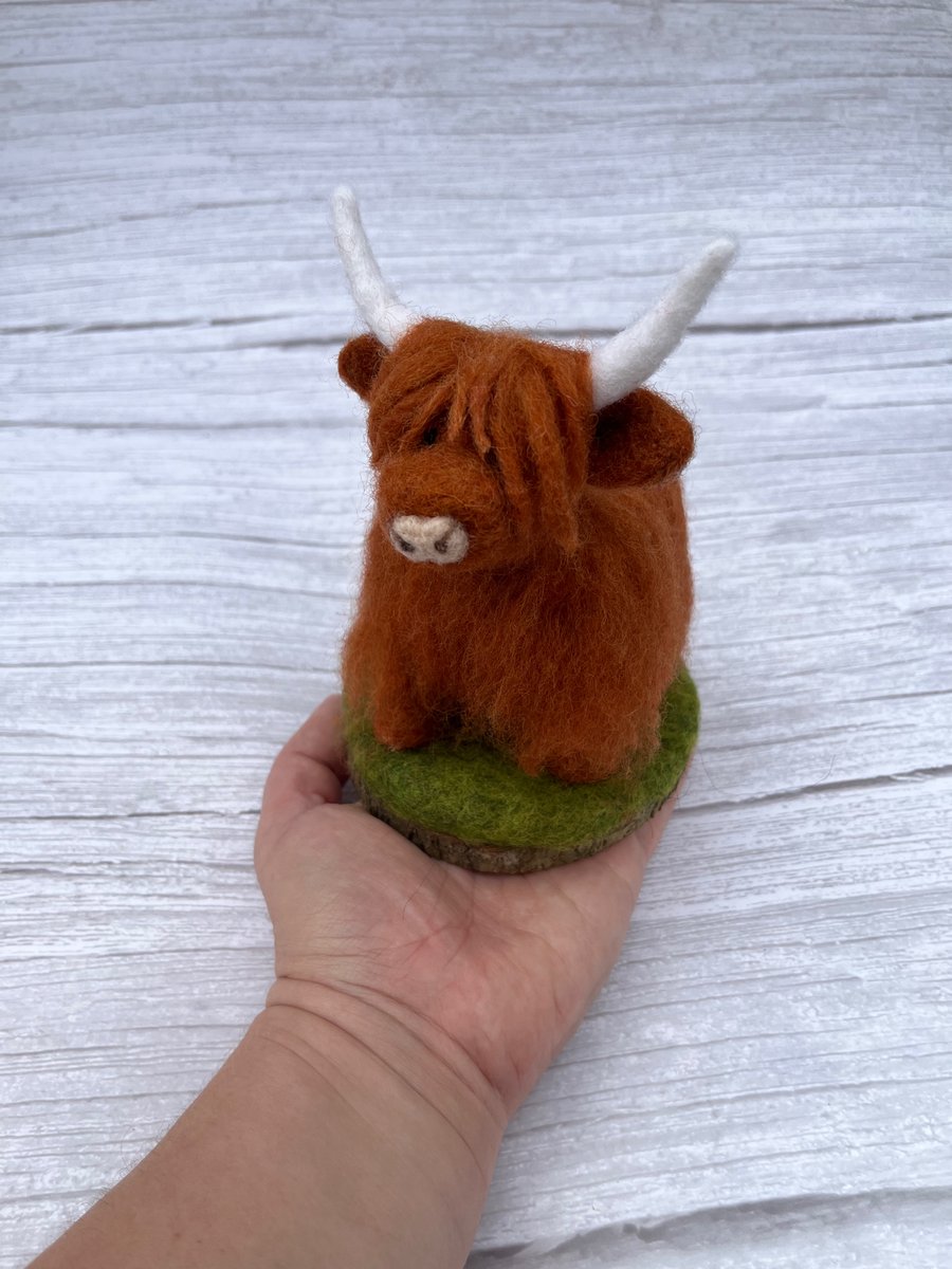 Harry the Needle Felted Highland Cow - countryside gift - handmade