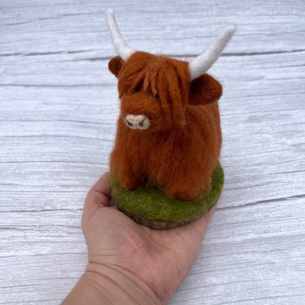 Harry the Needle Felted Highland Cow - countryside gift - handmade