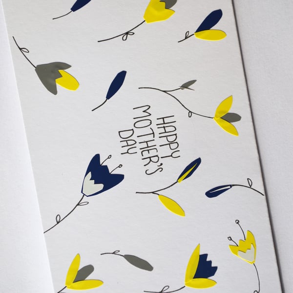 Mothers day card, Mothers day, Card for mum, greetings card, Blank card, Floral 