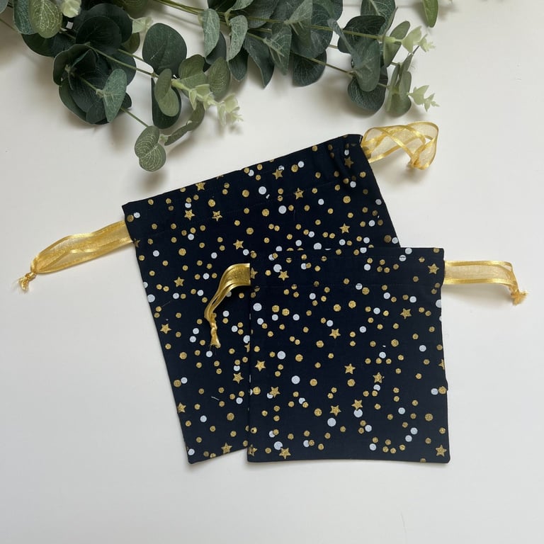 Reusable Fabric Christmas Gift Bag Set, Storage Bag, Beauty Bag