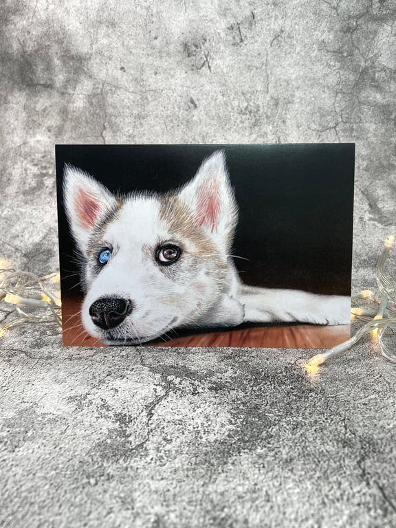 It's Hard Work Being a Puppy Blank Greetings Card Printed from Original Art