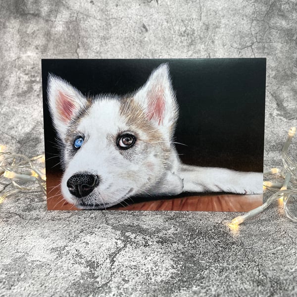 It's Hard Work Being a Puppy Blank Greetings Card Printed from Original Art