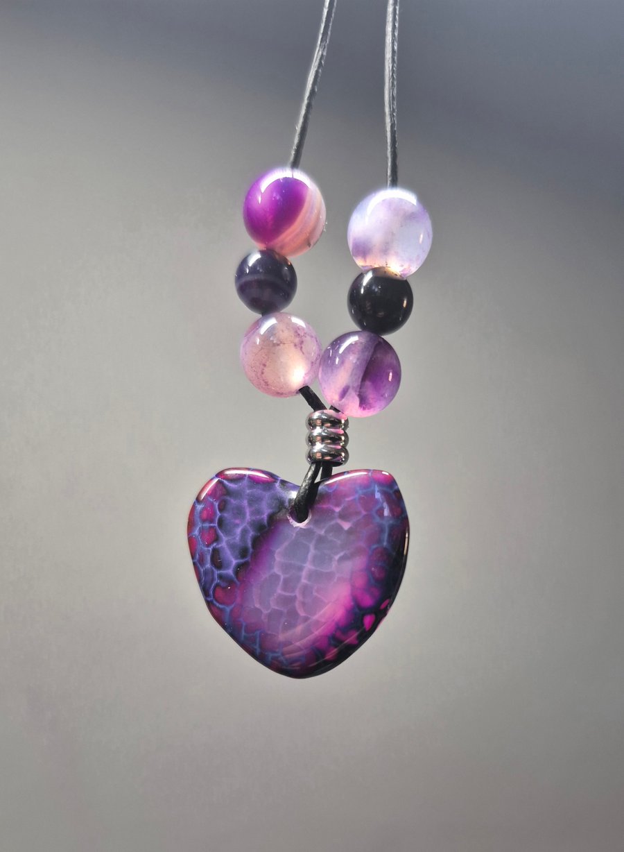 Peachblow Purple Agate Pendant 