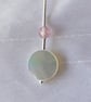 Strawberry Moon Necklace - Strawberry Quartz, Mother of Pearl & Sterling Silver - Image 4