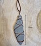 Copper Wire Wrapped Sea River Stone Pendant Necklace - Image 3