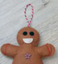 Festive Felt Gingerbread Man Tree Decoration with button embellishments - Image 6