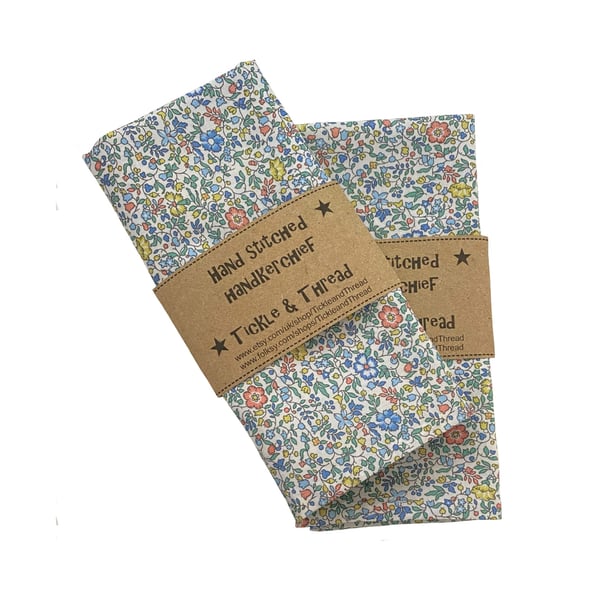 Liberty Hankie, Liberty handkerchief, Floral Cotton Pocket square