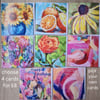 Pick your own cards pack of four colourful floral cards
