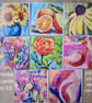 Pick your own cards pack of four colourful floral cards