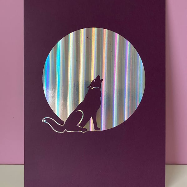 A4 Holographic Wolf Moon Poster