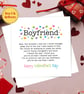 Boyfriend Valentine’s Day Personalised Card - love you, thank you. Free postage