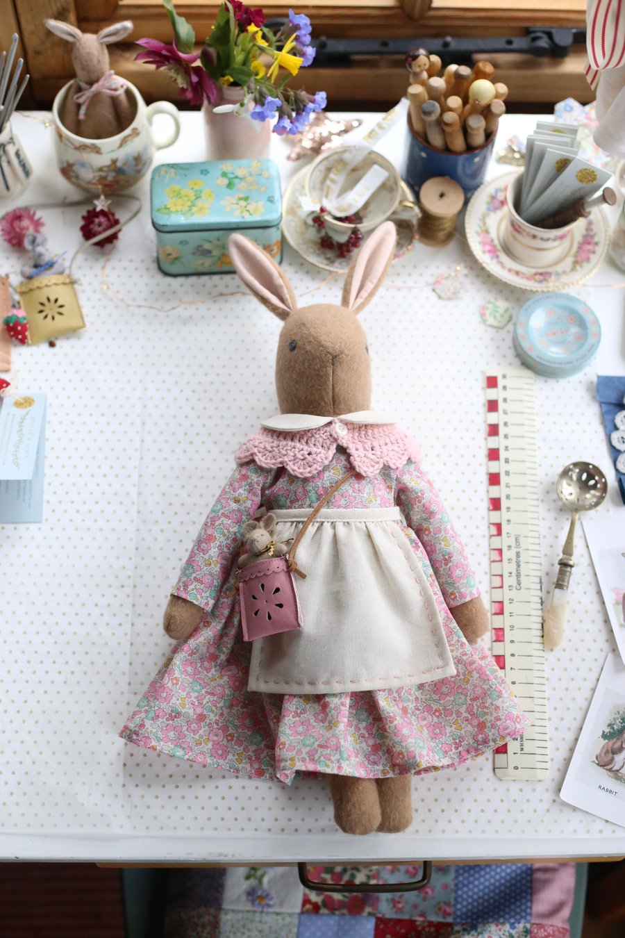 Heirloom Liberty Bunny - Large size Betsy Ann Pale Pink