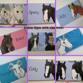 Horse Donkey Pony Goat Unicorn Stable Door Sign Plaque Picture Custom Painting 
