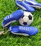 Football Boots Keyring, Soccer Backpack Charm, Keychain For Football Fans, Blue - Image 1