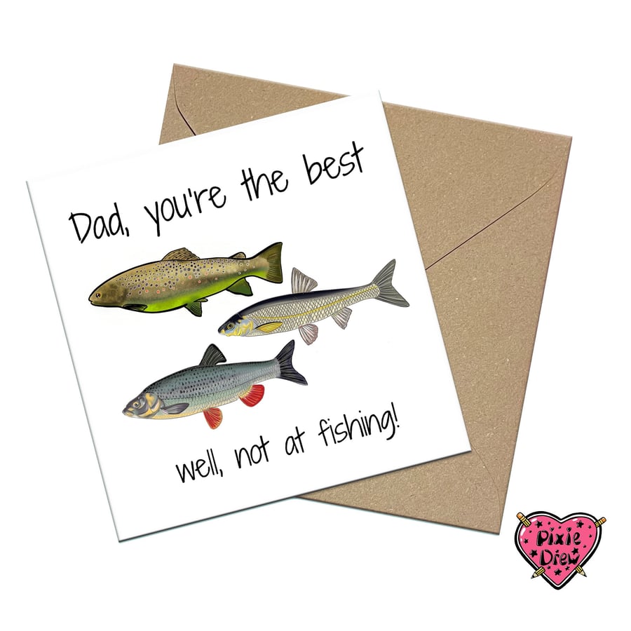 Fisherman Birthday card for Dad