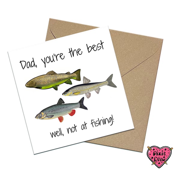 Fisherman Birthday card for Dad