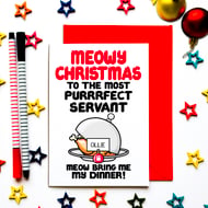 Personalised Funny Christmas Card From The Cat, For Cat Mums, Dads, Pet Owners