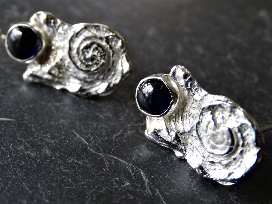 Tresor cast shell and iolite studs