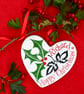 Personalised Holly and Ivy Heart - Hand Painted - Image 5