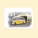 Coach Trip Greeting Card: Hand Drawn Nostalgic Art (326)
