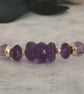 Lilac purple & gold Amethyst bracelet - Image 3