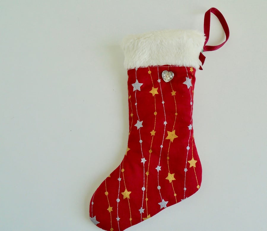 Cotton Mini Christmas Stocking 