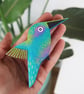 Hummingbird wall art, set of 2 flying miniature birds, tropical bird decor. - Image 7