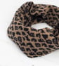 Leopard knitted cowl - camel - Image 2