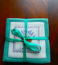 Coasters set of 6 Herb Cross Stitch Quilted Heat Resistant. - Image 2