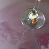 Wine charm. Napkin ring. Gingerbread girl glass charm.  CC462