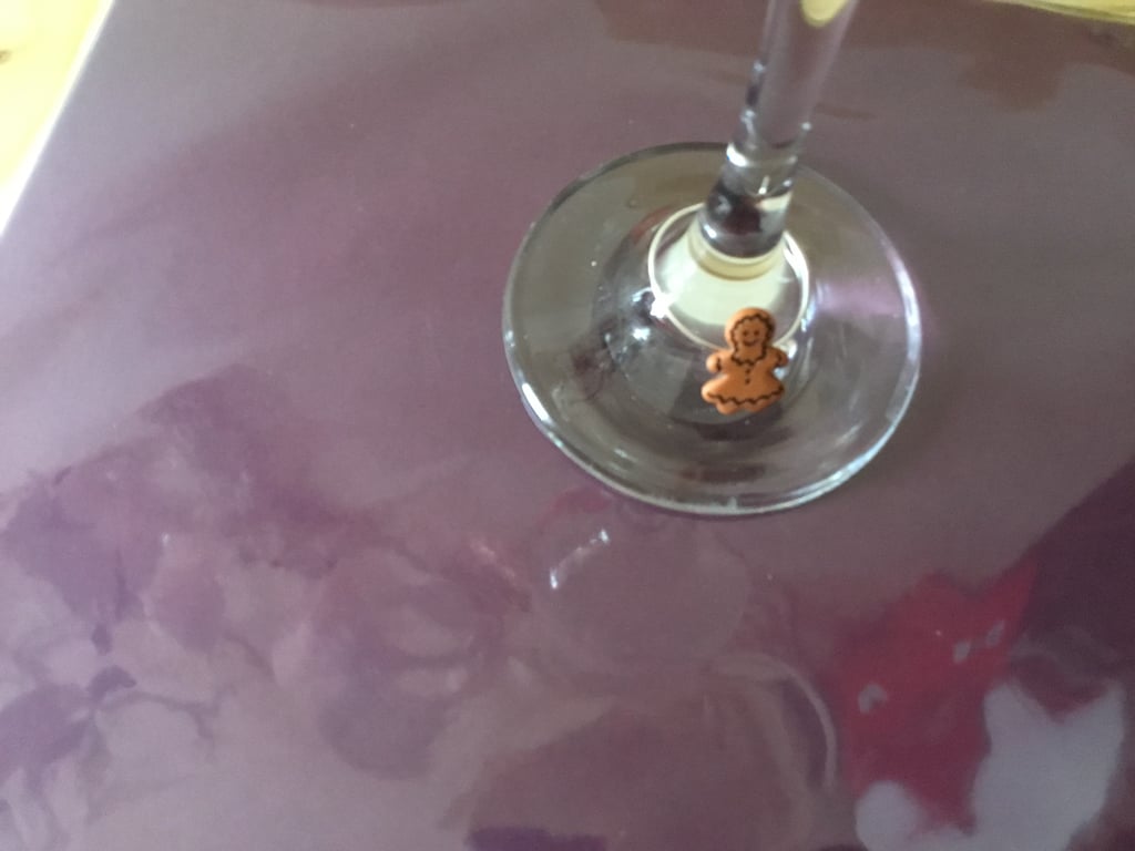 Wine charm. Napkin ring. Gingerbread girl glass charm.  CC462