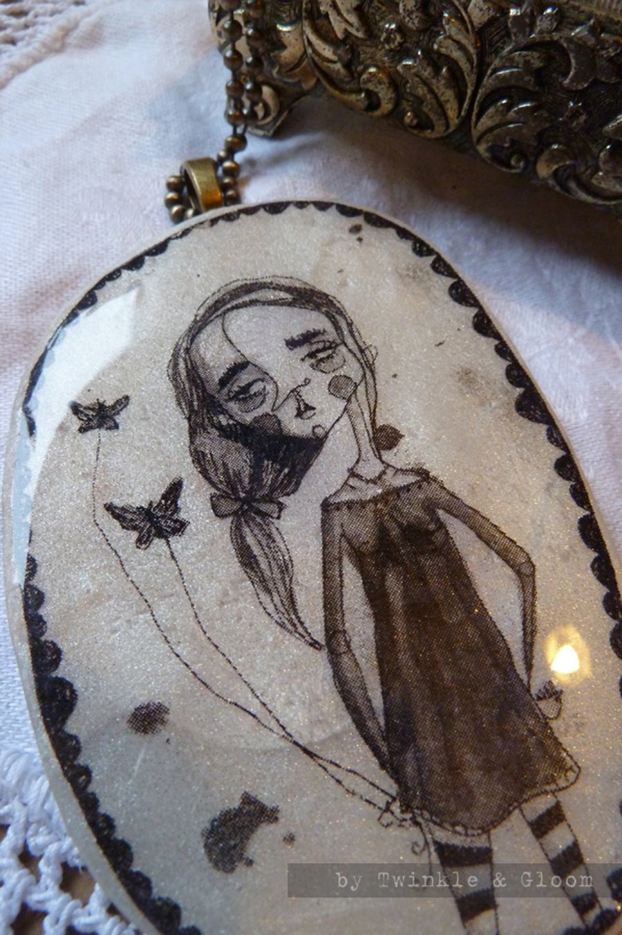 'Butterfly Balloons' fimo pendant 