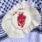  The Bleeding Heart - structurally accurate hand embroidery with hanging beads 