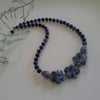 Sodalite & Blue Spotted Jasper Sterling Silver Necklace
