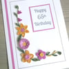 Handmade quilled 65th birthday card with personalised message