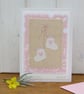 Pretty hand-stitched baby bootees with hearts and bow - very sweet! - Image 1