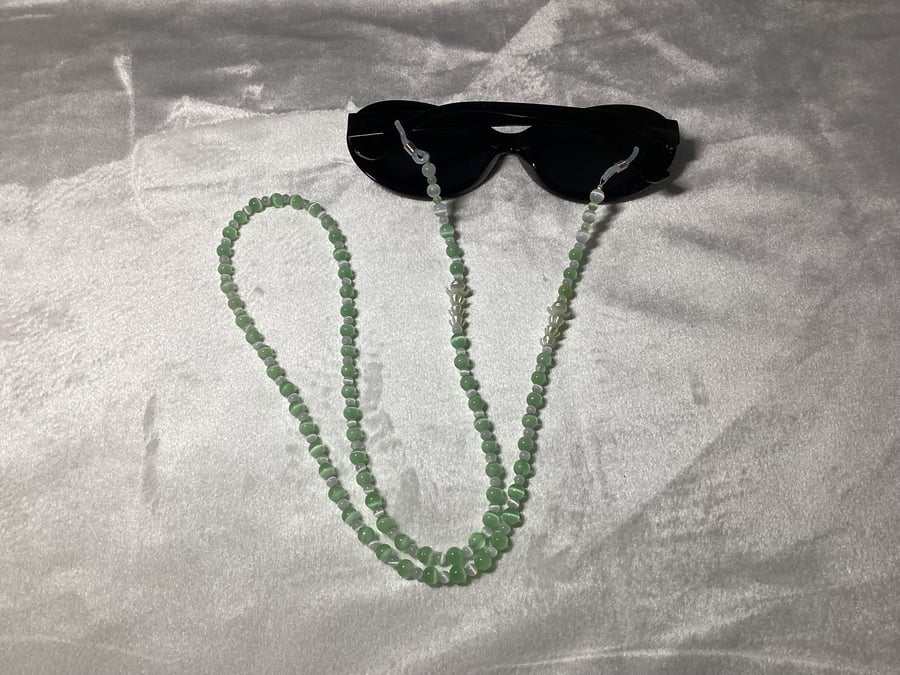 Glasses lanyard, glasses  beaded moon stone lanyard