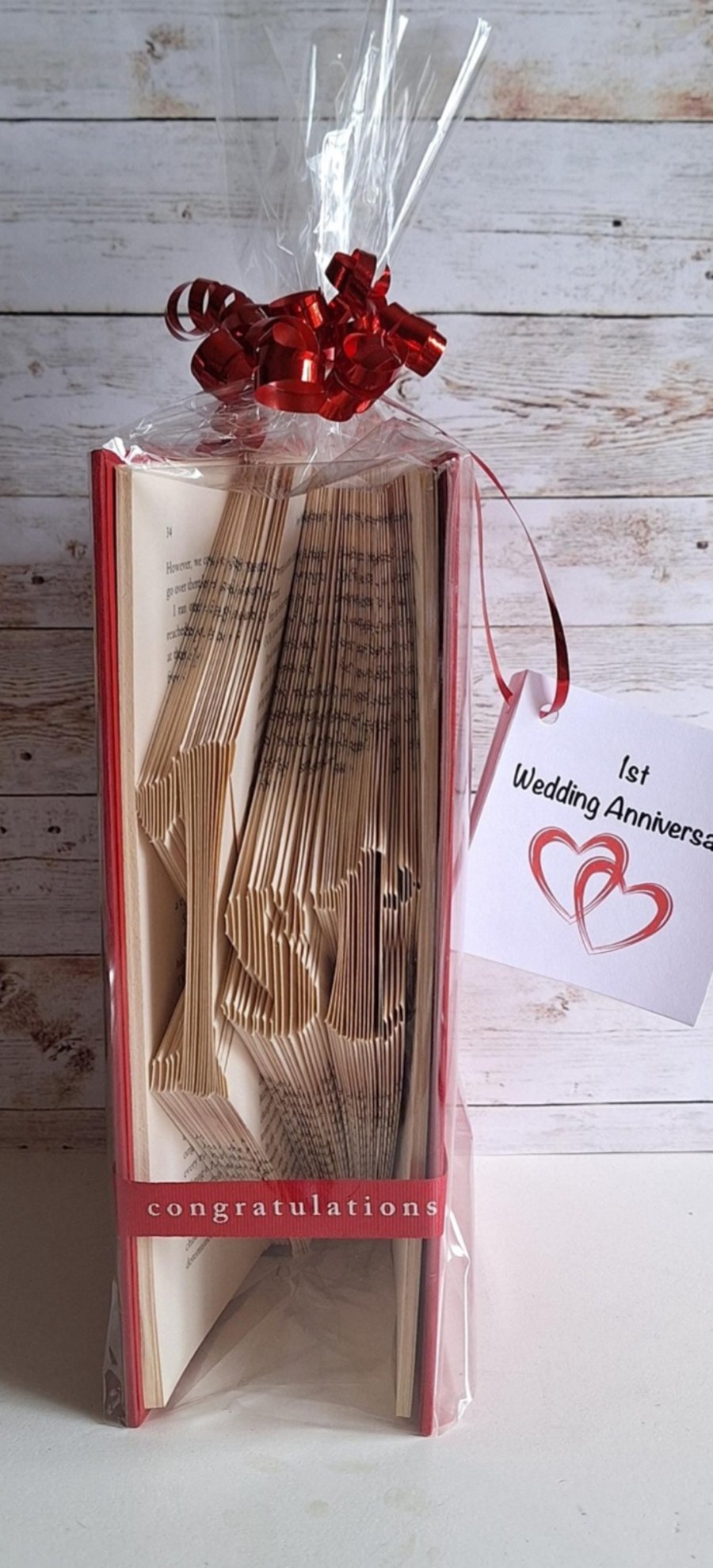 1st wedding anniversary book fold, Paper wedding anniversary