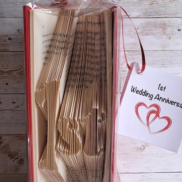 1st wedding anniversary book fold, Paper wedding anniversary