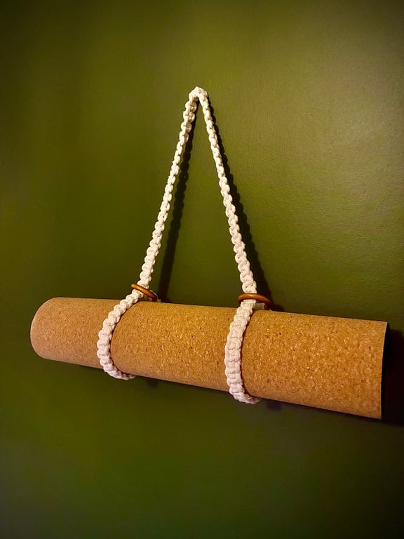 Handmade Macrame Yoga Mat Carrier Strap - Eco-friendly and Biodegradable Yarn