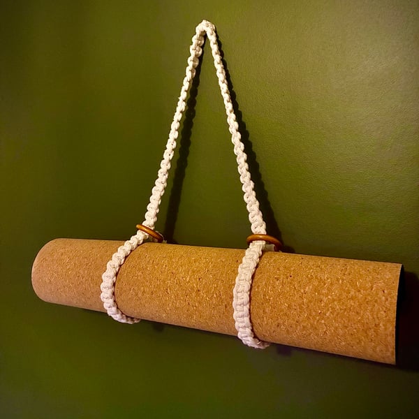 Handmade Macrame Yoga Mat Carrier Strap - Eco-friendly and Biodegradable Yarn