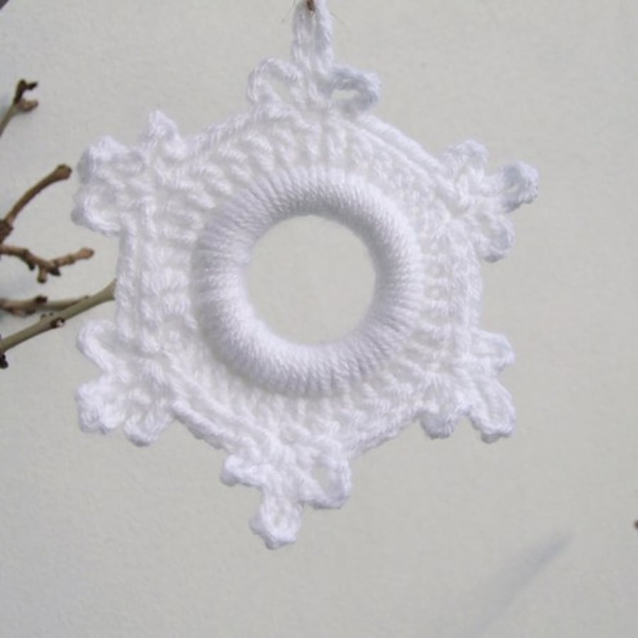 Crochet snowflake decoration