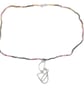 tourmaline bead necklace with handmade sterling silver wire geometric pendant - Image 4