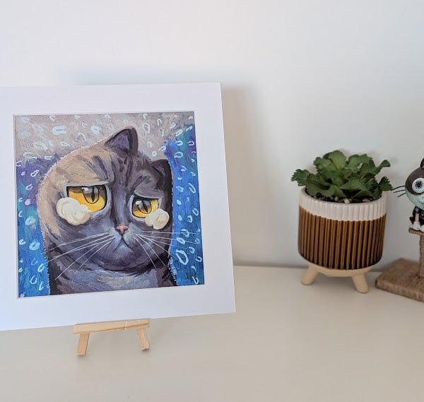 Crying Cat Print in Mount - The Drama Queen