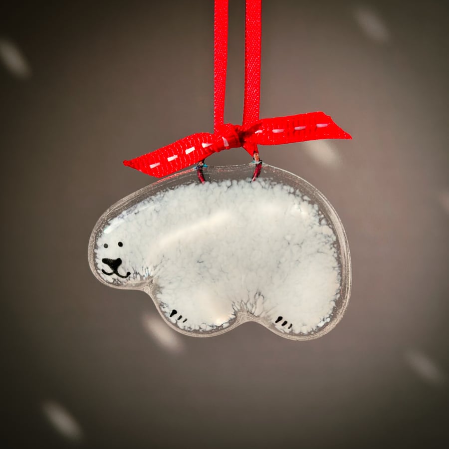Fused Glass BABY Polar Bear