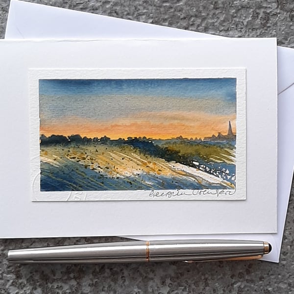 Blank Card. Handpainted Watercolour. OOAK