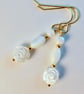 Mother Of Pearl Rose Earrings - Handmade Gift, Wedding, Bridesmaid, Anniversary - Image 6