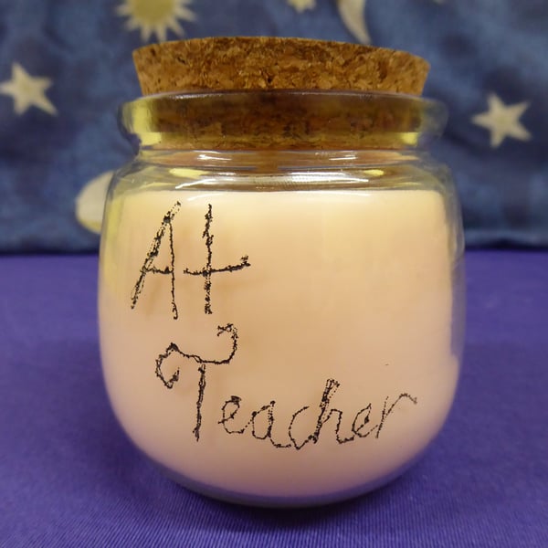 Hand Engraved A Plus Teacher Soy Wax Candle