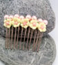 White Flower Hair Comb with Pale Pink Pearls, Beaded Hair Comb, Gift for Her - Image 9