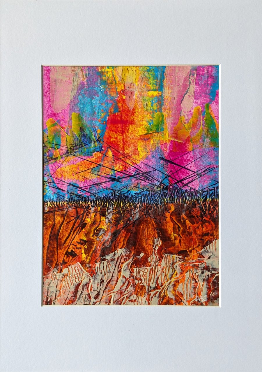 Abstract Acrylic Painting on Paper